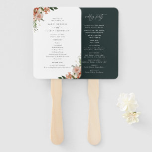 Elegant Autumn Floral Wedding Program Hand Fan