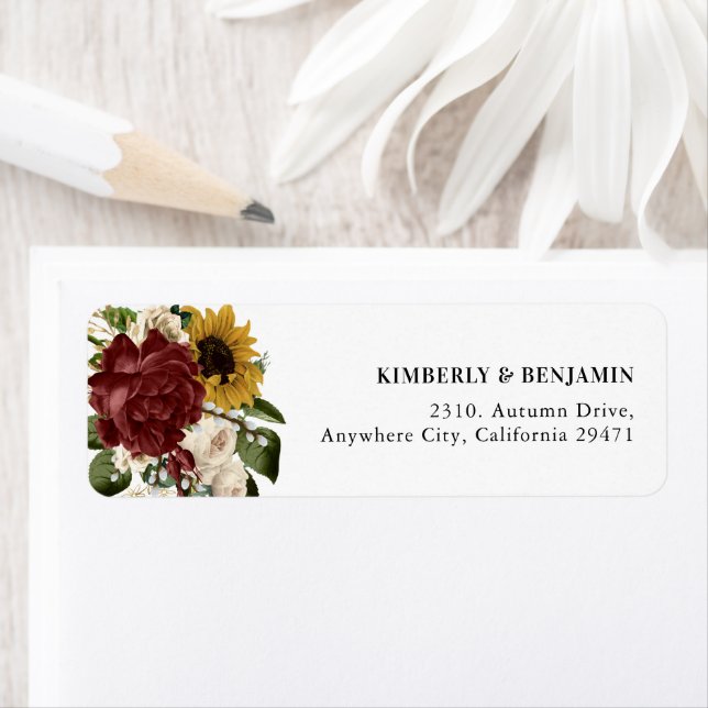 Elegant Autumn Florals Return Address Return Address Label (Insitu)