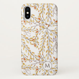 Elegant Autumn Foliage Pattern Personalised iPhone X Case