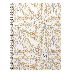Elegant Autumn Foliage Pattern Personalised Throw  Notebook