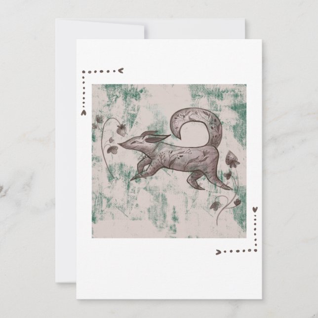 elegant autumn  fox  holiday card (Front)