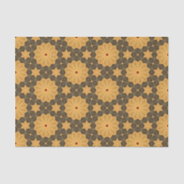 Elegant Autumn Geometric Pattern Abstract Floral Tissue Paper (Front)