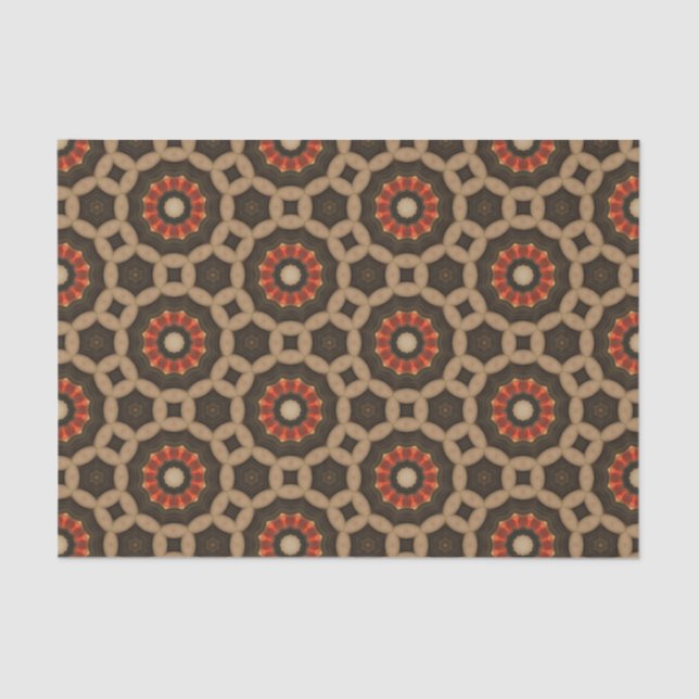 Elegant Autumn Geometric Pattern Abstract Floral Tissue Paper (Front)