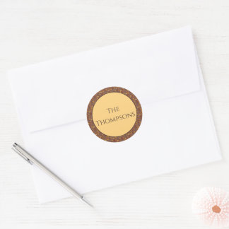 Elegant Autumn Leaf Classic Round Sticker