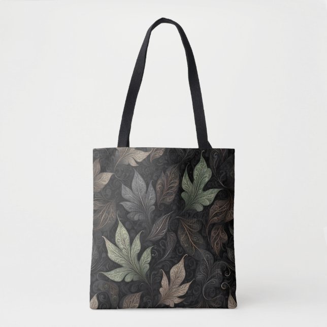 Elegant Autumn Leaf Pattern Tote Bag (Front)