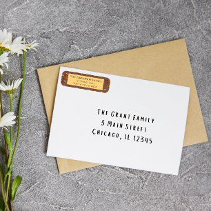 Elegant Autumn Leaf Return Address Label