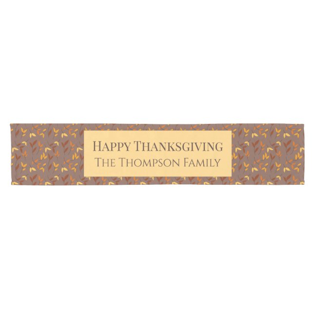 Elegant Autumn Leaf Short Table Runner (Horizontal)