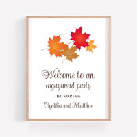 Elegant Autumn Leaves Engagement Party Welcome