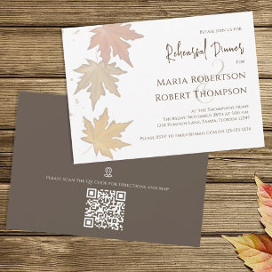 Elegant Autumn Leaves Fall Greenery Foliage Invitation