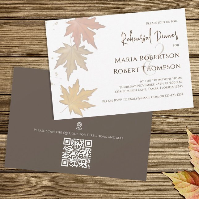 Elegant Autumn Leaves Fall Greenery Foliage Invitation (Creator Uploaded)