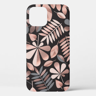 Elegant Autumn Leaves: Pastel Geometric iPhone 12 Case