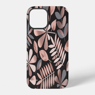 Elegant Autumn Leaves: Pastel Geometric iPhone 12 Case
