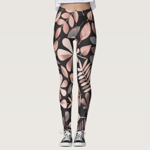 Elegant Autumn Leaves: Pastel Geometric Leggings