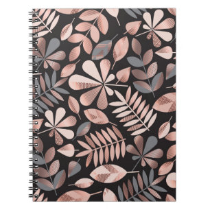 Elegant Autumn Leaves: Pastel Geometric Notebook