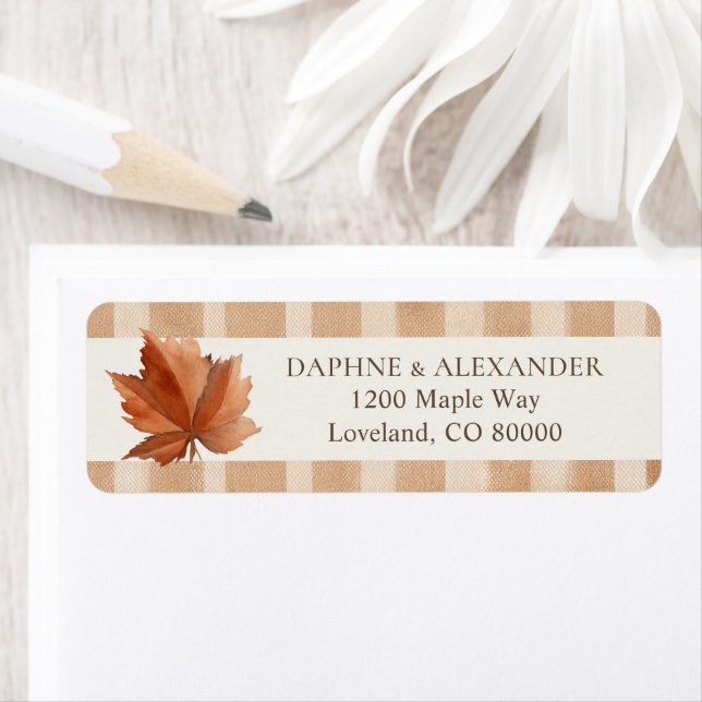 Elegant Autumn Leaves Return Address Label (Insitu)