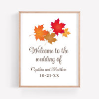 Elegant Autumn Leaves Wedding Welcome