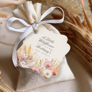 Elegant Autumn Meadow Wildflower Baby Shower Favour Tags