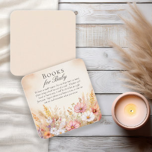 Elegant Autumn Meadow Wildflower Books for Baby Enclosure Card