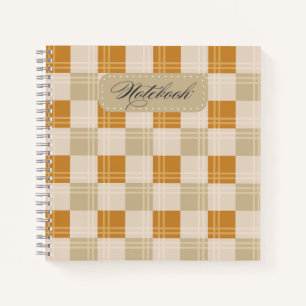 Elegant Autumn Plaid Notebook Cozy Check Pattern