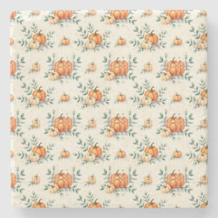 Elegant Autumn Pumpkin and Eucalyptus Watercolor
Stone Coaster