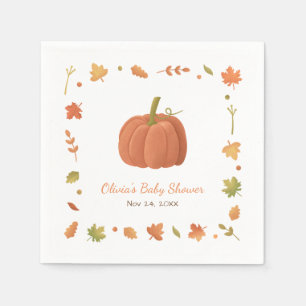 Elegant Autumn Pumpkin Baby Shower Napkins