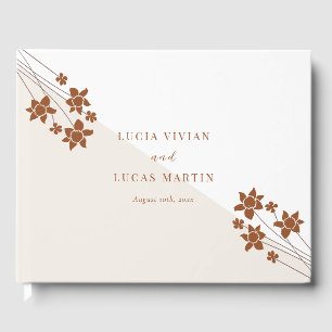 Elegant Autumn Side Floral Wedding  Guest Book