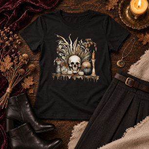Elegant Autumn Skull – Witchy Fall Aesthetic T-Shirt