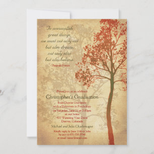 Elegant Autumn Tree Graduation Invitation