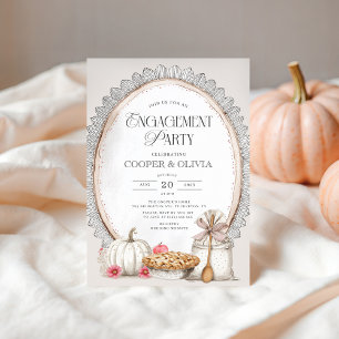 Elegant Autumn Vintage Engagement Party Invitation
