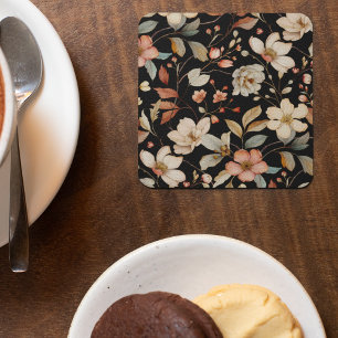 Elegant Autumn Watercolor Floral Coaster
