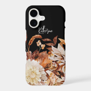 Elegant Autumn Watercolor Floral w/ Name
