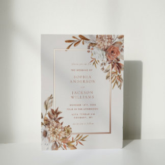 Elegant Autumn Watercolor Floral Wedding 