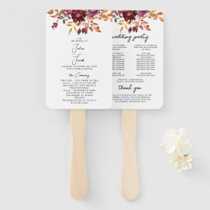 Elegant Autumn Watercolor Floral Wedding Hand Fan