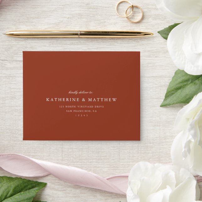 Elegant Autumn Watercolor Floral Wedding Reply Envelope (Wedding)