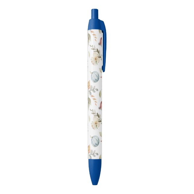 Elegant Autumn Watercolor Pattern Black Ink Pen (Bottom (Vertical))