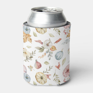 Elegant Autumn Watercolor Pattern Can Cooler