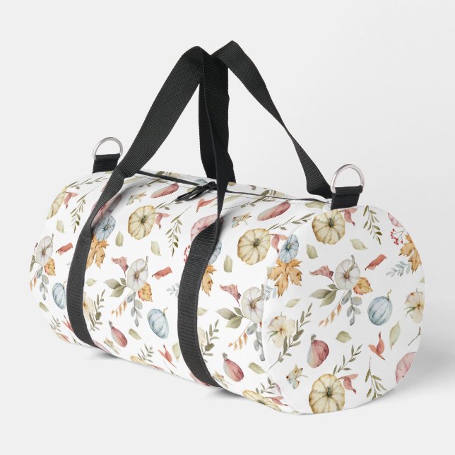 Elegant Autumn Watercolor Pattern Duffle Bag (Left Corner)