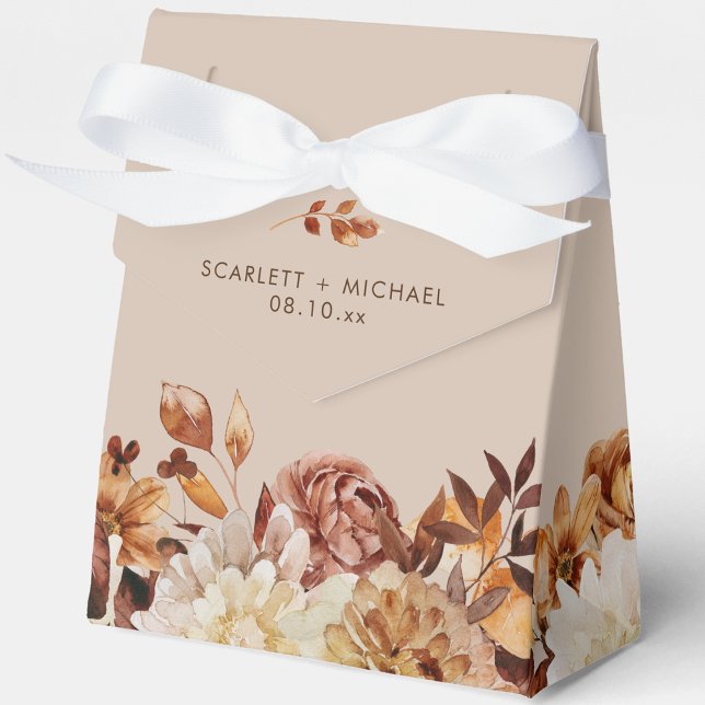 Elegant Autumn Wedding Favour Box (Elegant Watercolor Autumn Floral Wedding Favor Boxes by Painted Paperie
)