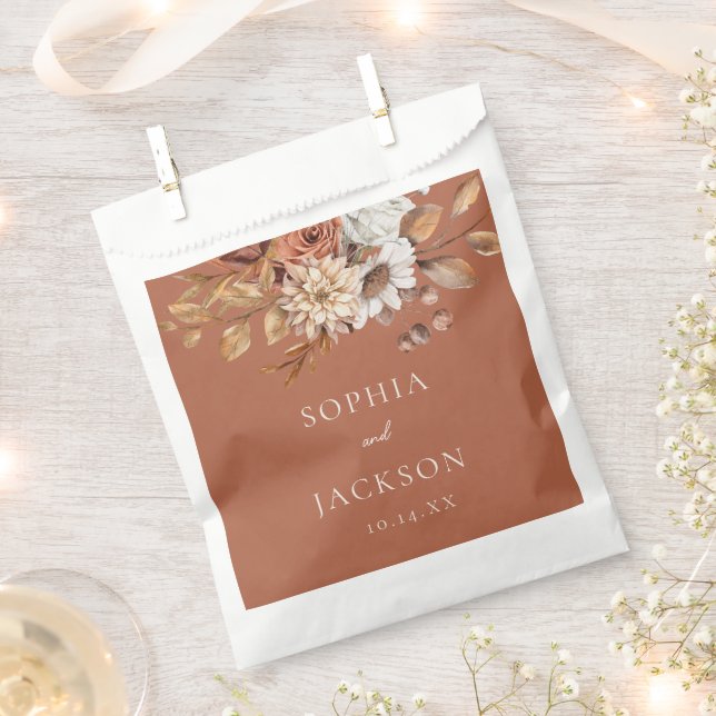 Elegant Autumn Winter Floral Wedding Favours Napki Favour Bag (Clipped)