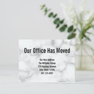 Elegant aux Marble Office Moving Announcement Postcard