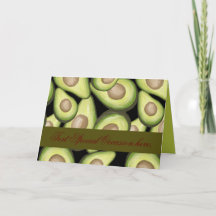 Elegant "Avocado"  Print Folded Greeting Card