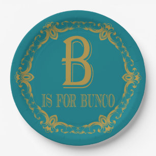 Elegant B Is For Bunco Paper Plate