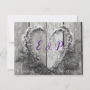 Elegant B&W flower heart rustic barn wood wedding