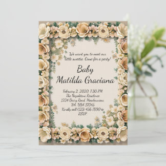 Elegant Baby announcement invitation