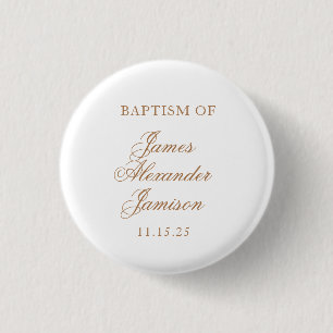 Elegant Baby Baptism 3 Cm Round Badge