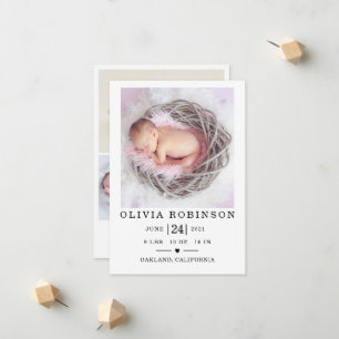 Elegant Baby Birth Announcement Card
