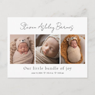 Elegant baby birth announcement cards