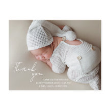 Elegant Baby Birth Announcement Thank You 