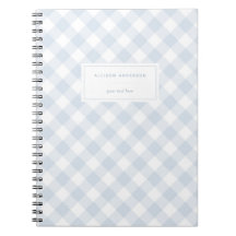 Elegant Baby Blue Buffalo Plaid Notebook