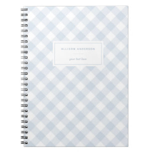 Elegant Baby Blue Buffalo Plaid Notebook